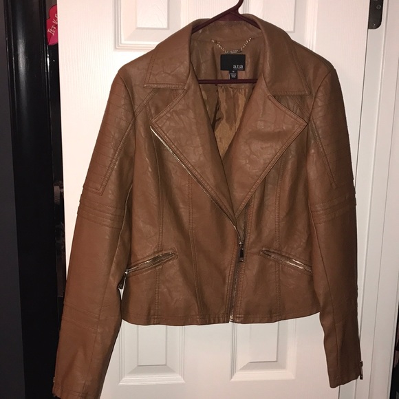 Cognac A.N.A Leather Jacket - Picture 2 of 5